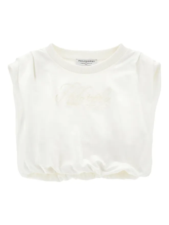 Philosophy Di Lorenzo Serafini Kids Philosophy Di Lorenzo Serafini Kids ロゴ刺繍コットンTシャツ - Whiteの商品画像