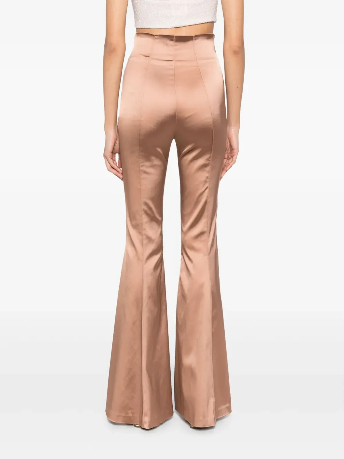 Elisabetta Franchi サテン フレアパンツ - ニュートラル - 画像4