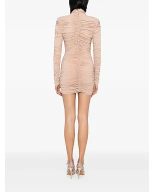 Elisabetta Franchi ルシュドミニドレス - ブラウン - サムネイル4