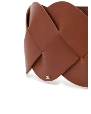 Elisabetta Franchi 編み込みレザーベルト - ブラウン - サムネイル2