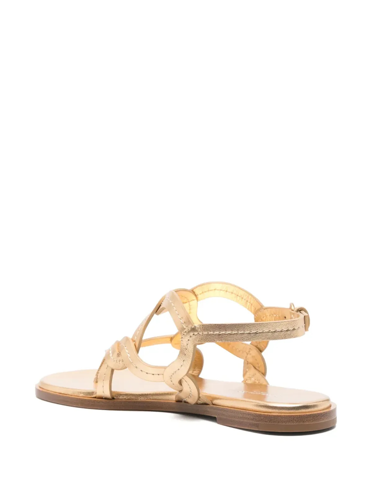 Gianvito Rossi レザーサンダル - ゴールド - 画像3