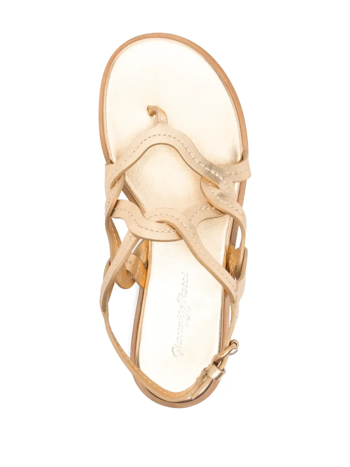Gianvito Rossi レザーサンダル - ゴールド - 画像4