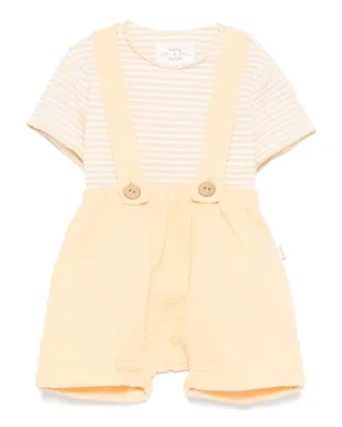 TEDDY & MINOU ストライプ柄Tシャツとショーツセット - イエロー - サムネイル1
