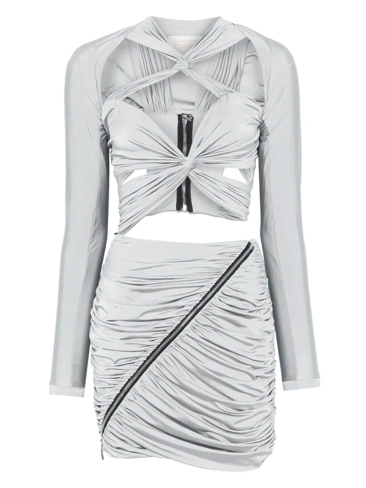 MITILIANE COUTURE ドレープカットアウトミニドレス グレー - 画像1