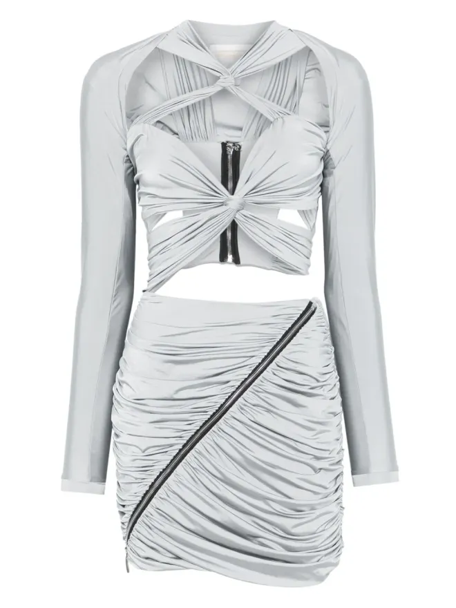 MITILIANE COUTURE MITILIANE COUTURE ドレープカットアウトミニドレス グレーの商品画像