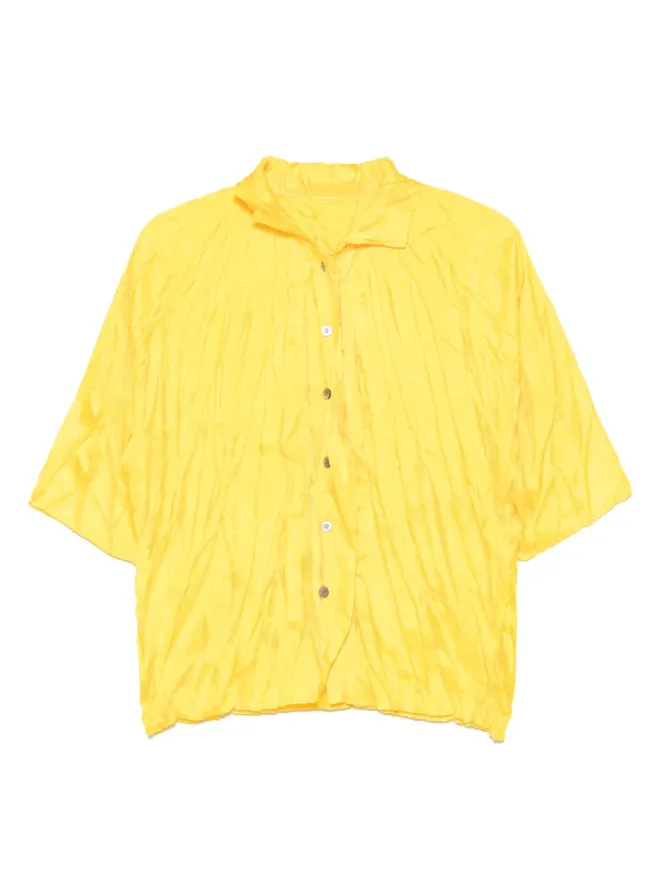 Issey Miyake Pre-Owned Issey Miyake Pre-Owned 2000s プリーツ風シャツ - イエローの商品画像