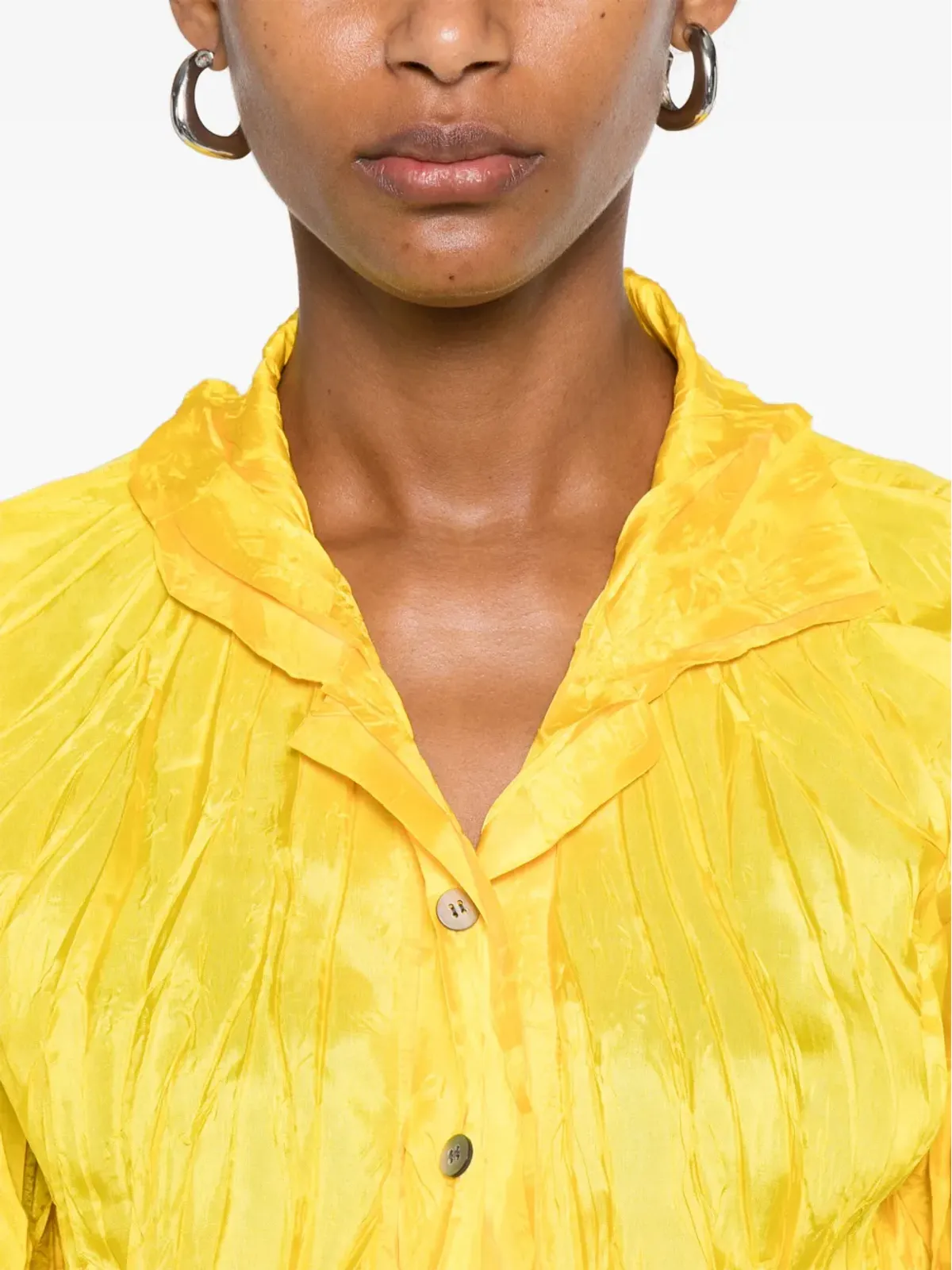 Issey Miyake Pre-Owned 2000s プリーツ風シャツ - イエロー - 画像5