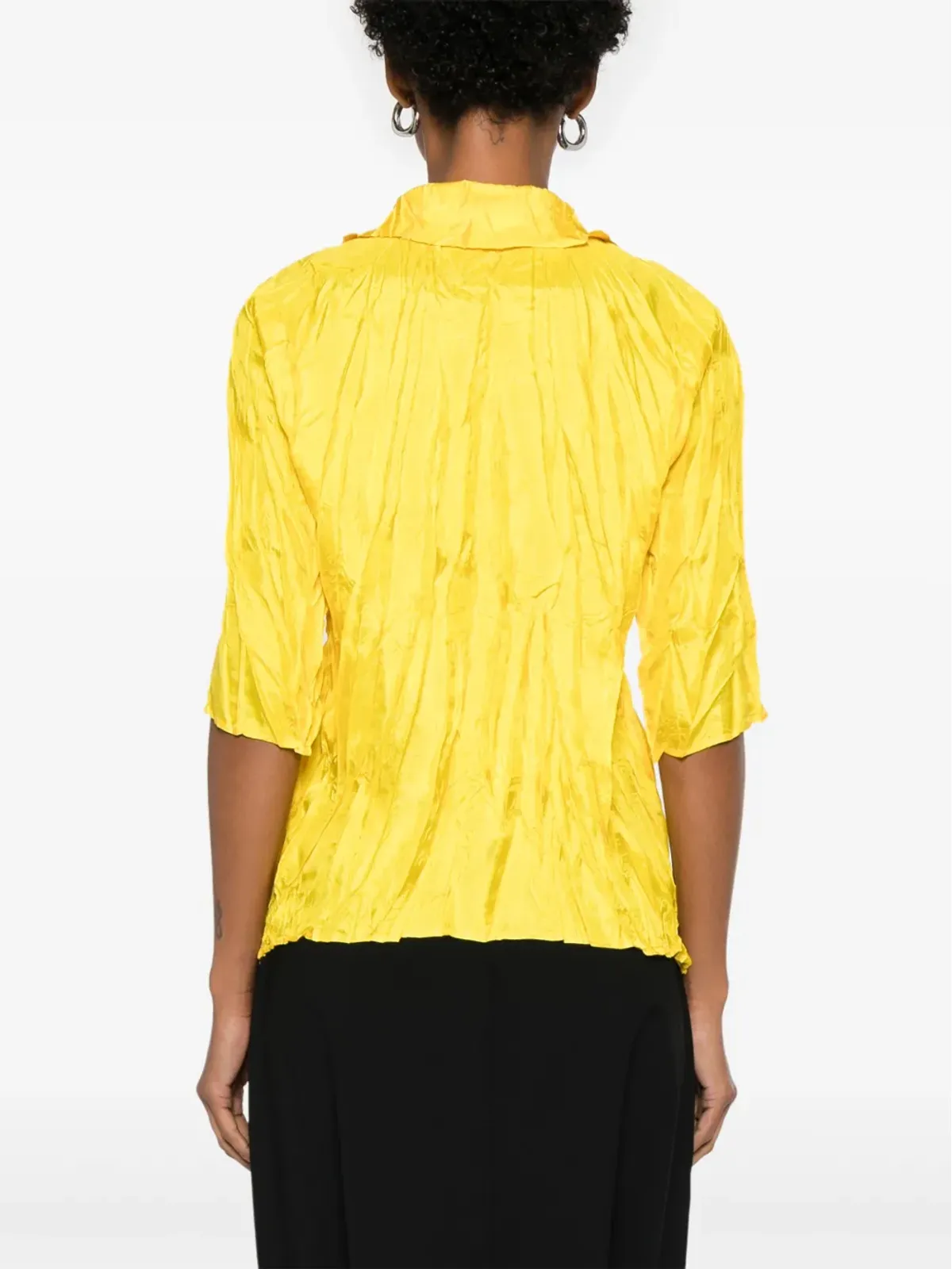 Issey Miyake Pre-Owned 2000s プリーツ風シャツ - イエロー - 画像4