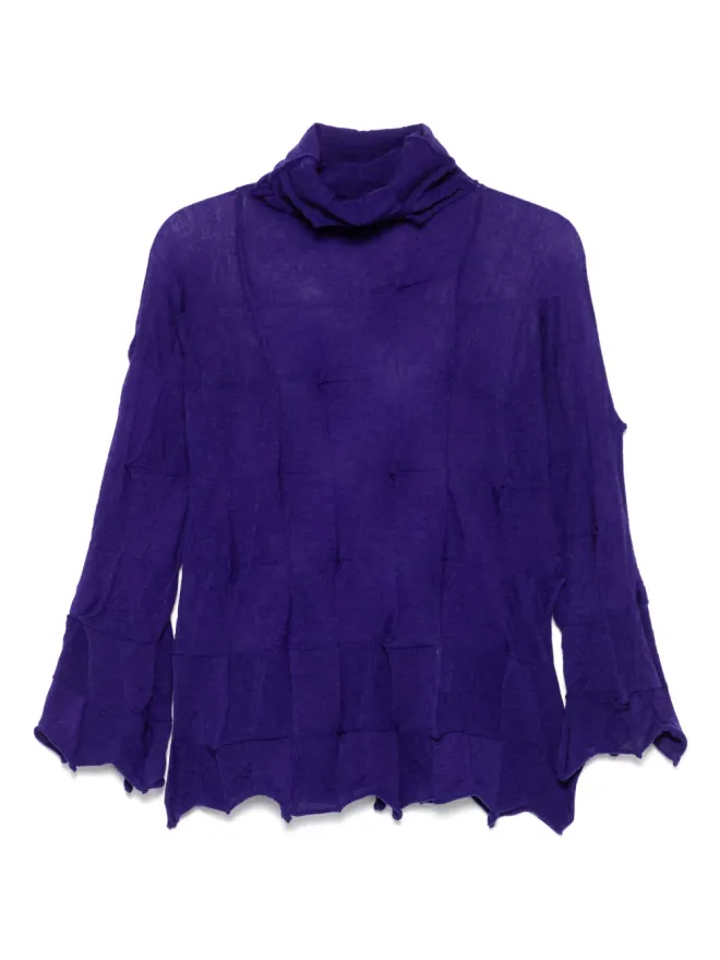 Issey Miyake Pre-Owned Issey Miyake Pre-Owned 2000年代 タートルネック ロングスリーブ トップ（パープル）の商品画像