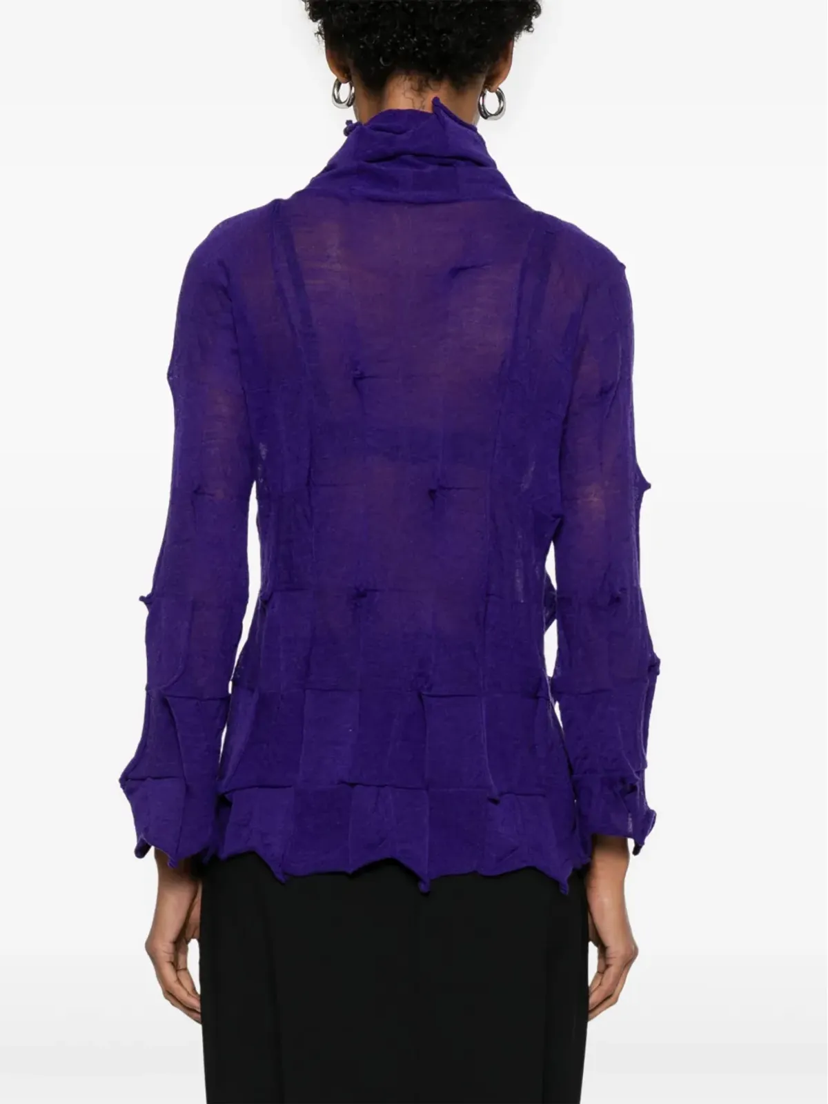 Issey Miyake Pre-Owned 2000年代 タートルネック ロングスリーブ トップ（パープル） - 画像4
