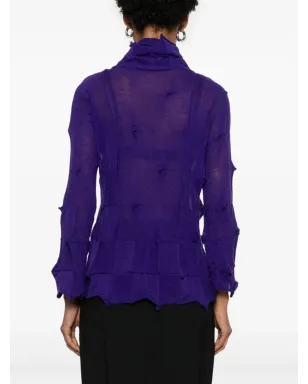 Issey Miyake Pre-Owned 2000年代 タートルネック ロングスリーブ トップ（パープル） - サムネイル4
