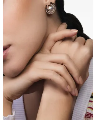 Ananya ローズゴールド チャクラ ルビーとダイヤモンドのピアス - ピンク - サムネイル2