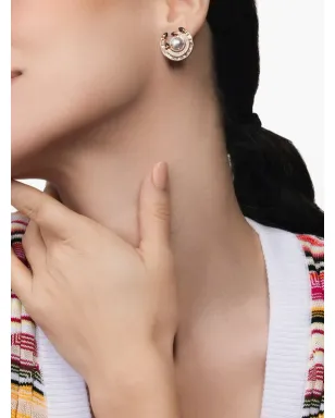 Ananya ローズゴールド チャクラ ルビーとダイヤモンドのピアス - ピンク - サムネイル4