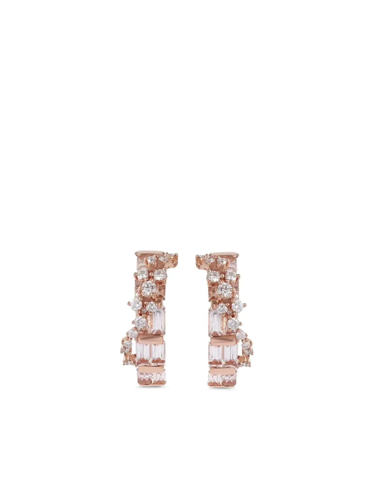 Ananya 18K ローズゴールド スキャッター フープピアス - ピンク - 画像1