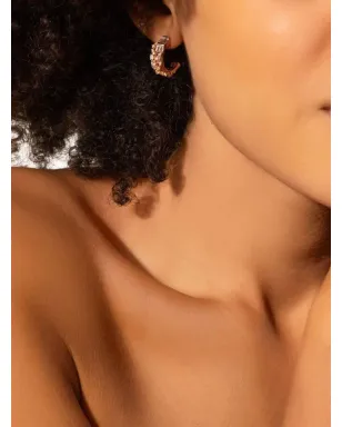 Ananya 18K ローズゴールド スキャッター フープピアス - ピンク - サムネイル2