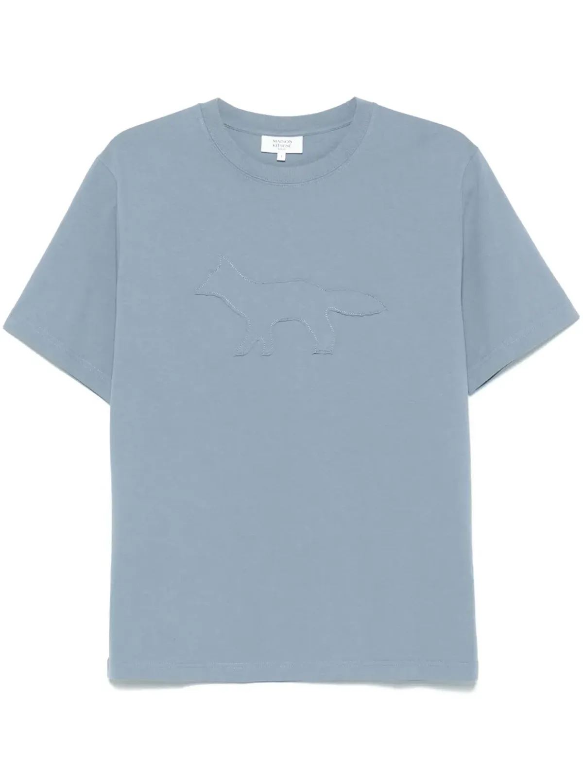 Maison Kitsuné プロフィール・フォックスパッチTシャツ ブルー - 画像1