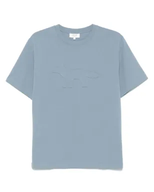 Maison Kitsuné プロフィール・フォックスパッチTシャツ ブルー - サムネイル1
