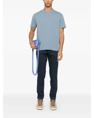 Maison Kitsuné プロフィール・フォックスパッチTシャツ ブルー - サムネイル2