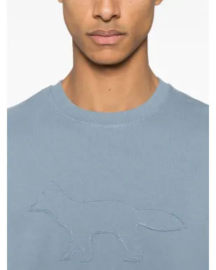 Maison Kitsuné プロフィール・フォックスパッチTシャツ ブルー - サムネイル4