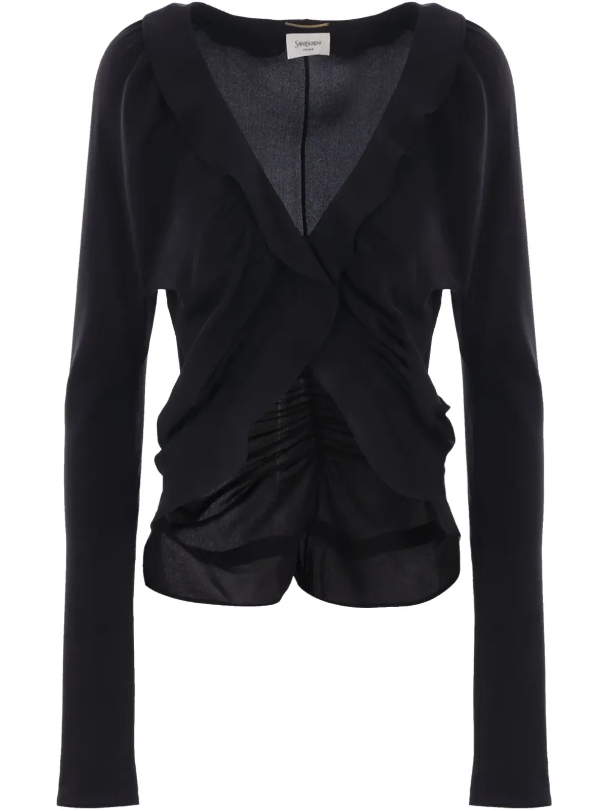 Saint Laurent クレープデシネ ブラウス ブラック - 画像1