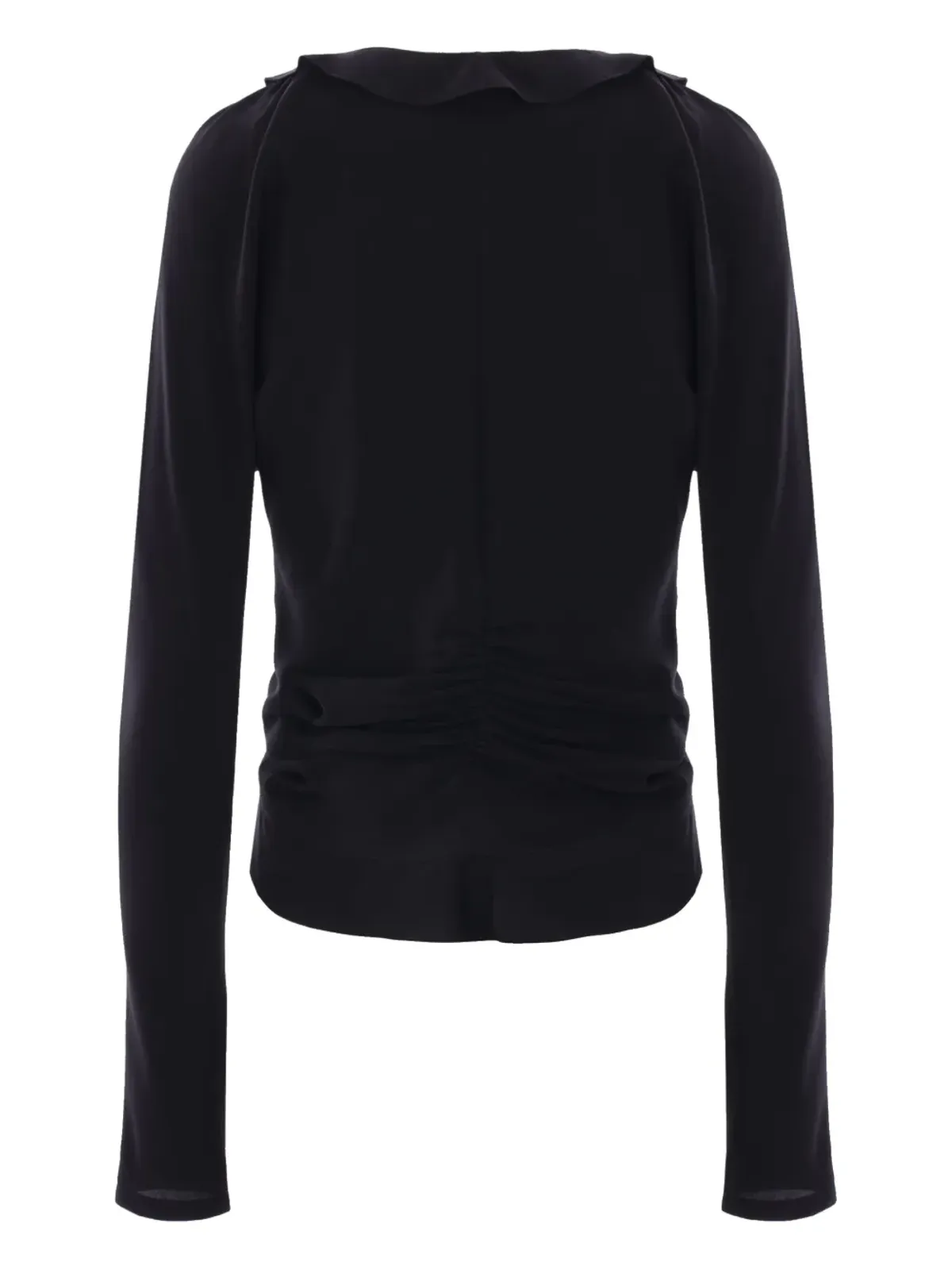 Saint Laurent クレープデシネ ブラウス ブラック - 画像2