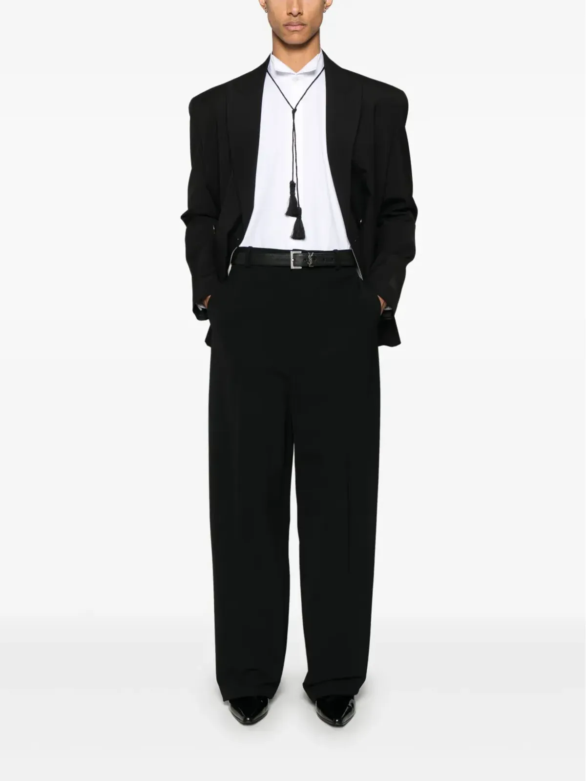 Saint Laurent ウィングチップカラー コットンシャツ - ホワイト - 画像2