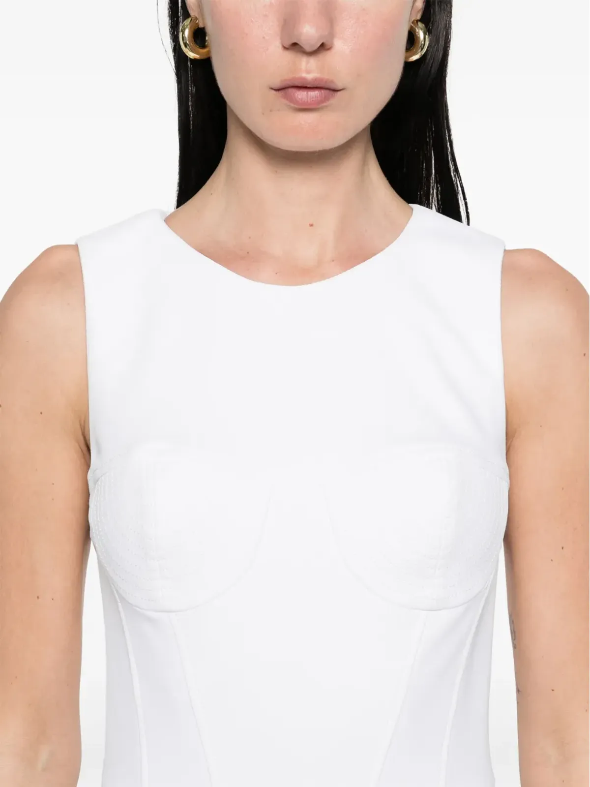 Elisabetta Franchi フローラルチャーム クレープ生地 ミニドレス - ホワイト - 画像5