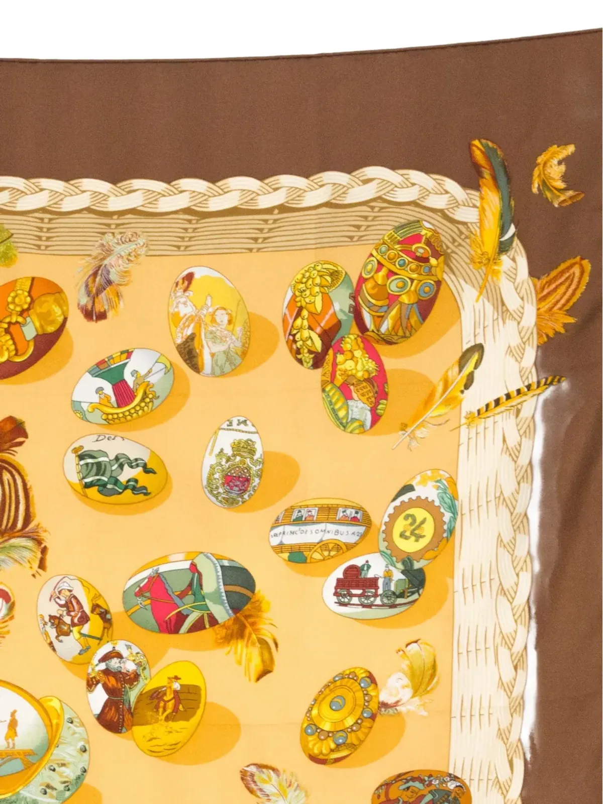 Hermès ビンテージ 1994 Couvée d'Hermès by Caty Latham スカーフ - ブラウン - 画像3