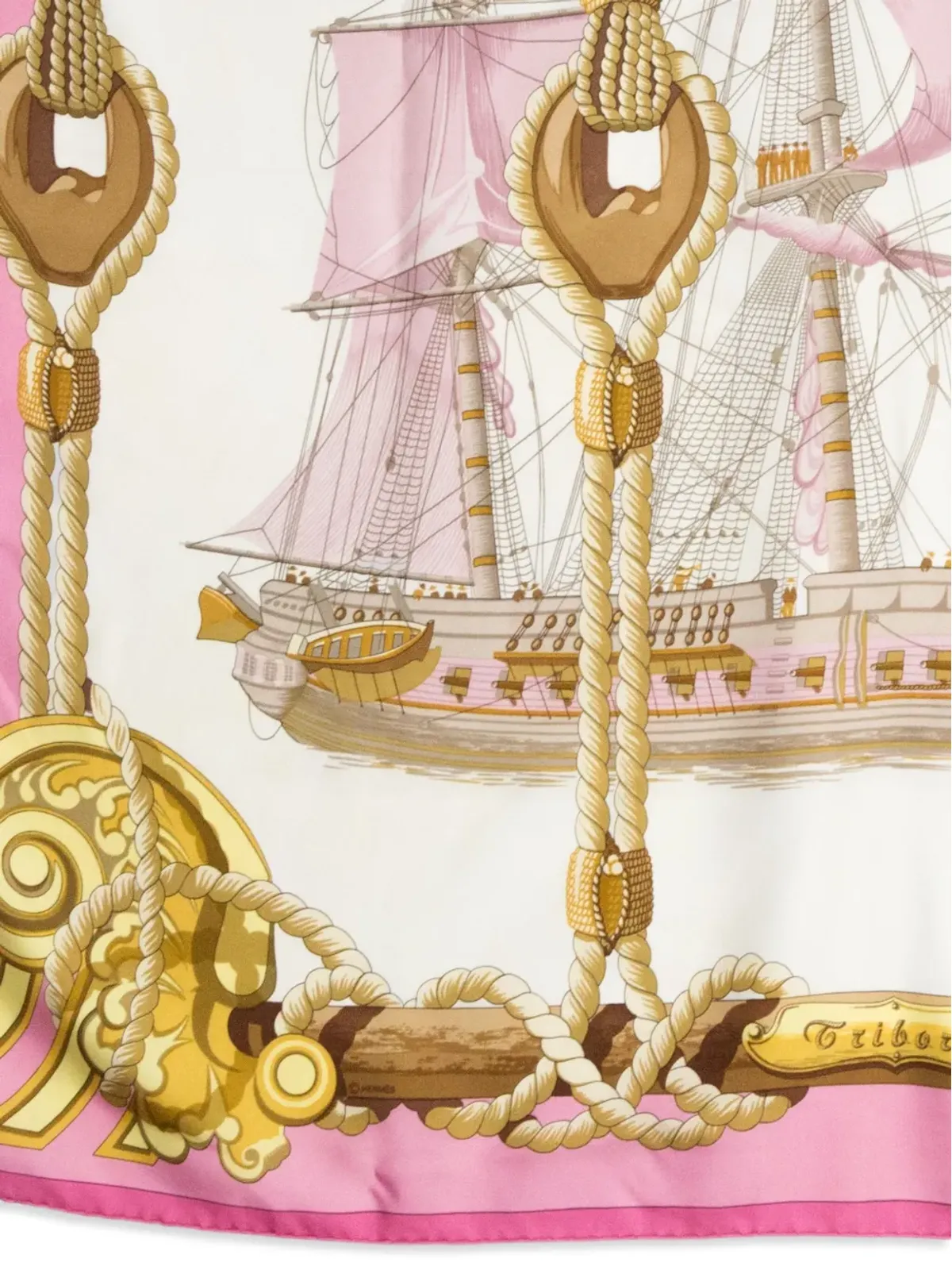 Hermès ビンテージ 1990年代 Tribord スカーフ - ピンク - 画像5