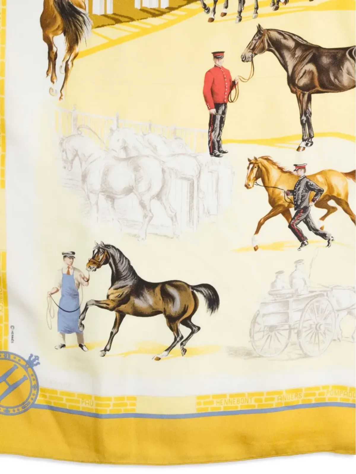 Hermès ビンテージ 1989 x Hubert de Watrigant スカーフ - イエロー - 画像5