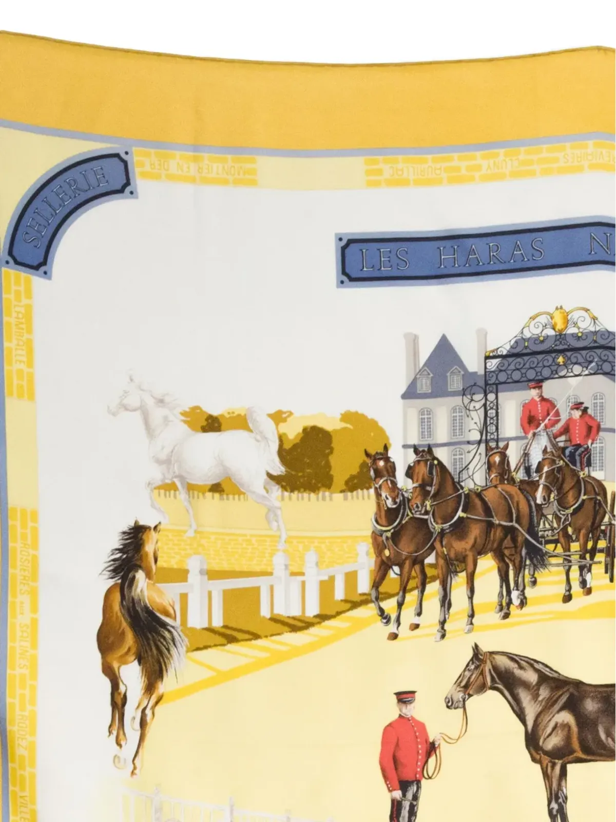 Hermès ビンテージ 1989 x Hubert de Watrigant スカーフ - イエロー - 画像2
