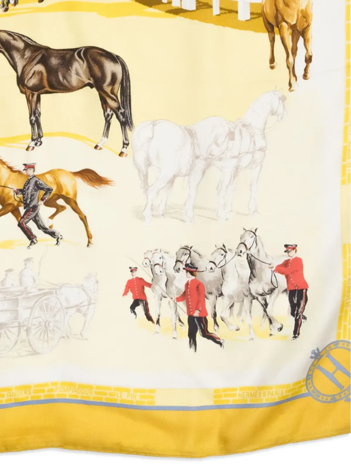 Hermès ビンテージ 1989 x Hubert de Watrigant スカーフ - イエロー - 画像4