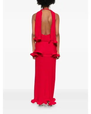 Rowen Rose フリル付きプリーツマキシドレス - サムネイル4