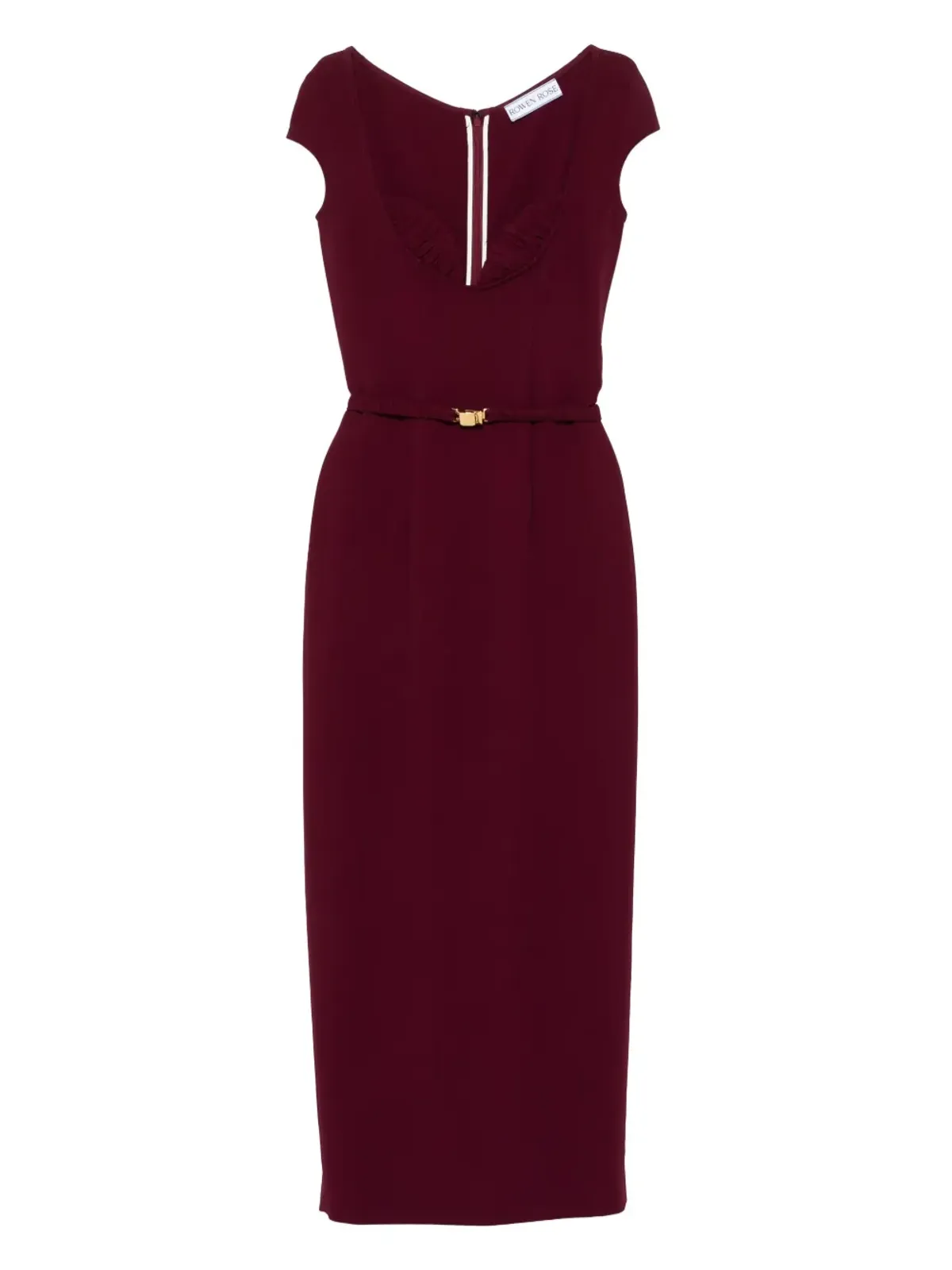 Rowen Rose ベルト付きキャップスリーブ・マキシドレス - 画像1