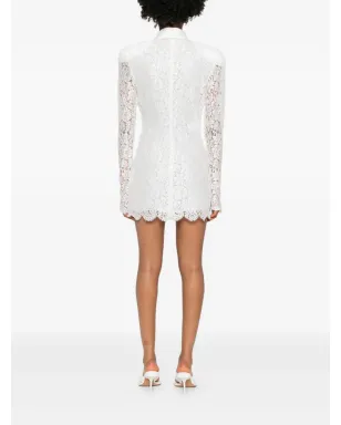 Rowen Rose 白のレース長袖ミニドレス - サムネイル4