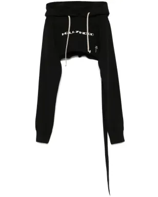 Rick Owens DRKSHDW クロップドフーディ ブラック - サムネイル1
