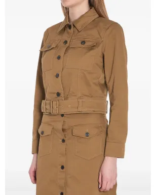 Saint Laurent クロップドツイルジャケット ブラウン - サムネイル3