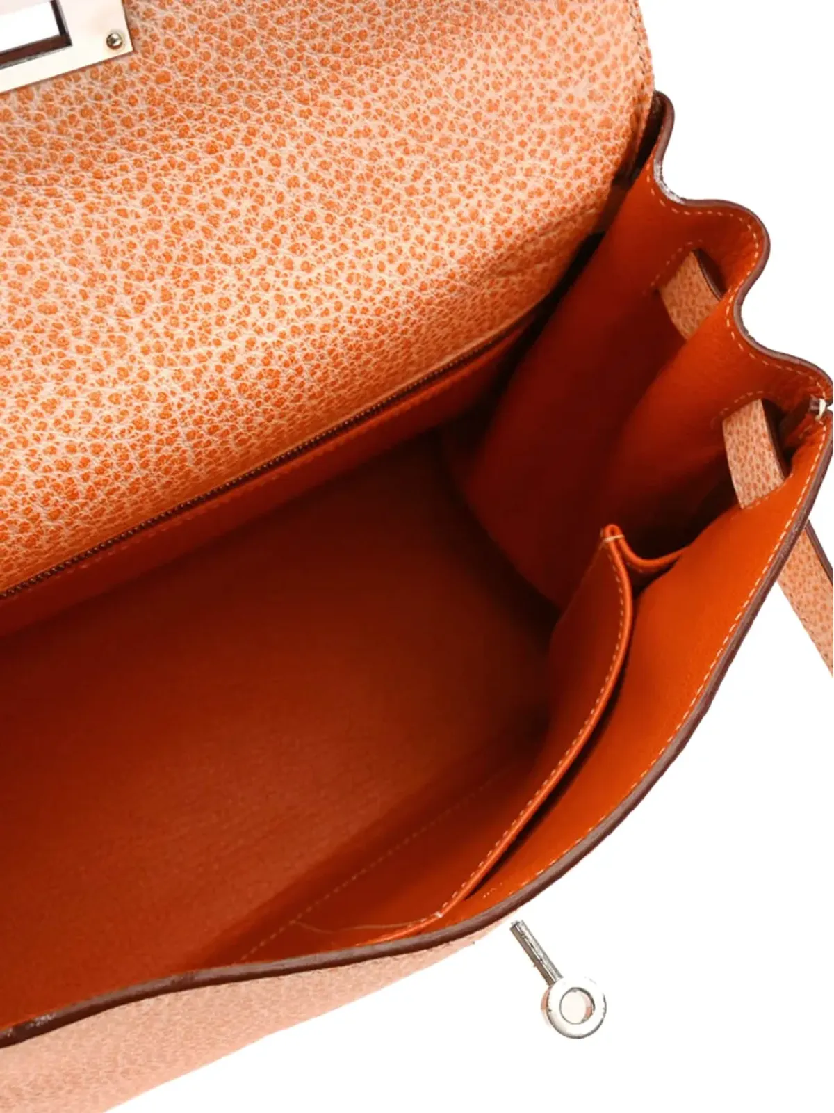 Hermès ビンテージ 2002 Kelly 28 Retourne ツーウェイ ハンドバッグ - オレンジ - 画像4