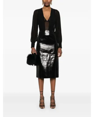 Elisabetta Franchi シルクジョージェット ボディスーツ - ブラック - サムネイル2