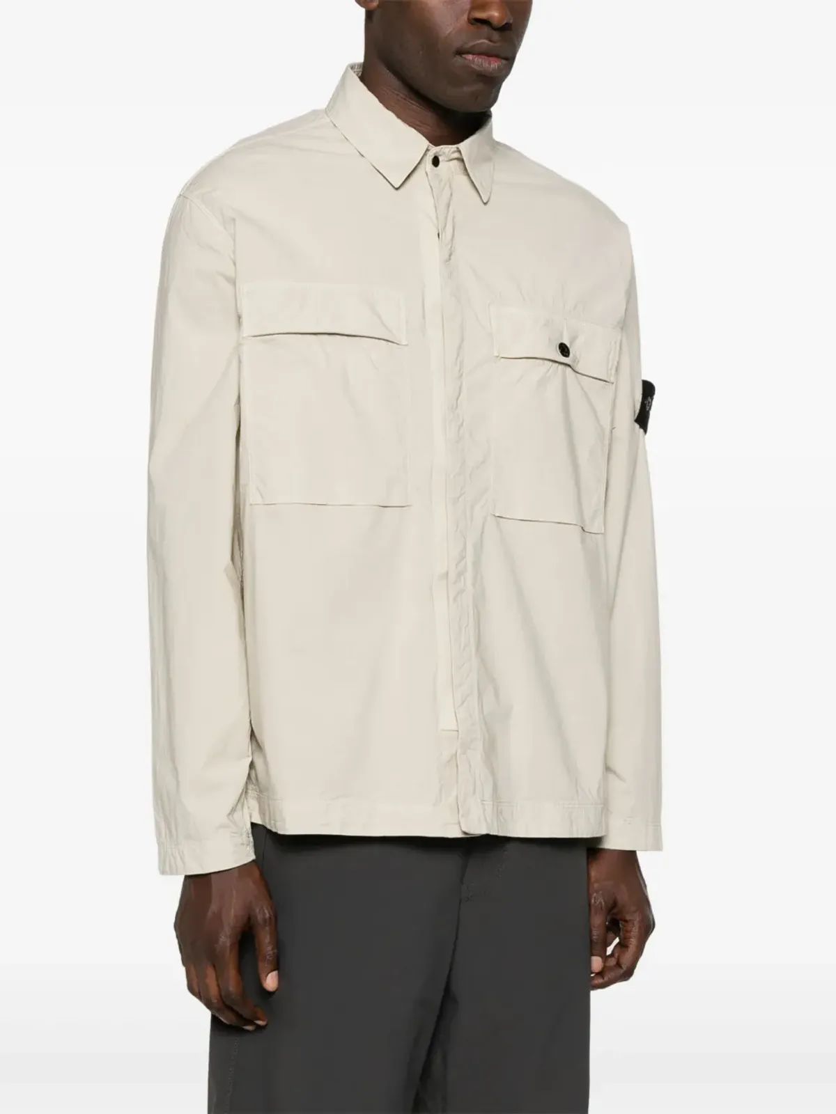 Stone Island コンパスバッジ オーバーシャツ - ニュートラルカラー - 画像3