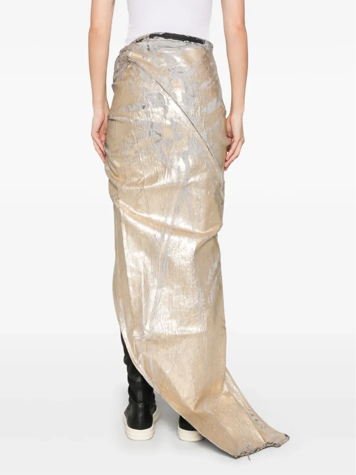 Rick Owens DRKSHDW エドフ マキシスカート - ゴールド - 画像4