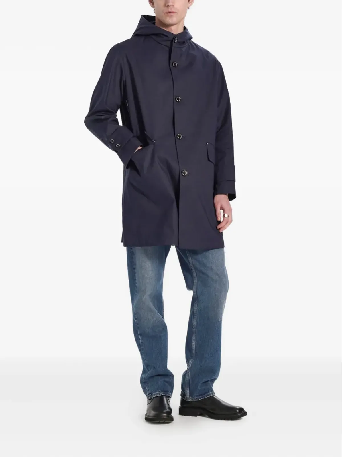 Mackintosh Humbie Raintec フード付きボタン留めコート - Blue - 画像3