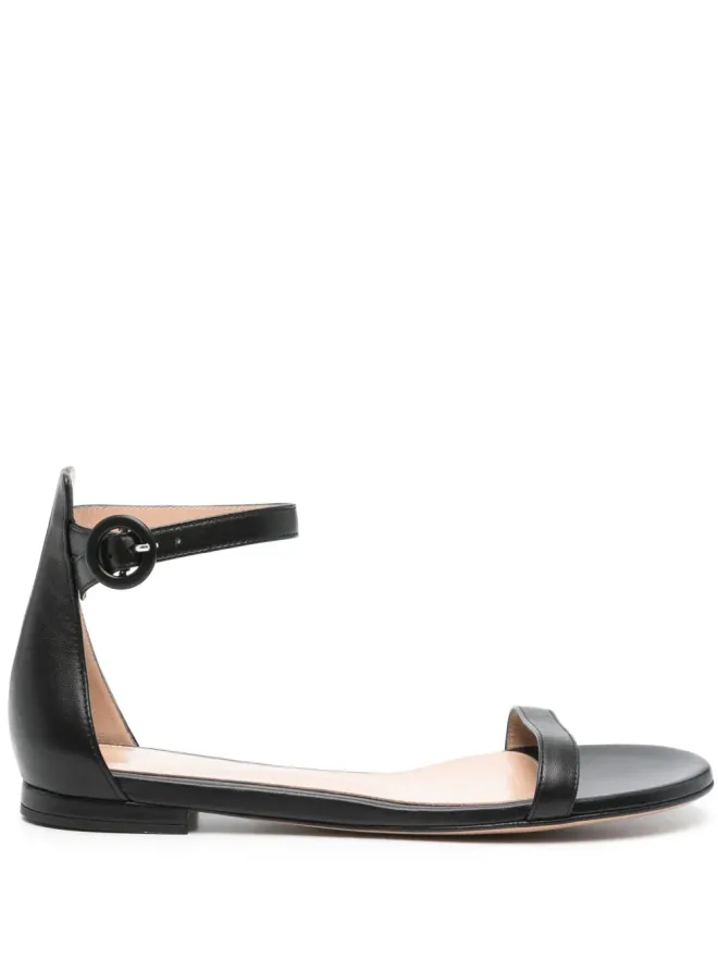 Gianvito Rossi Gianvito Rossi レザー フラットサンダル - ブラックの商品画像