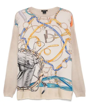 Avant Toi グラフィックプリント ニットトップス ブラウン - サムネイル1