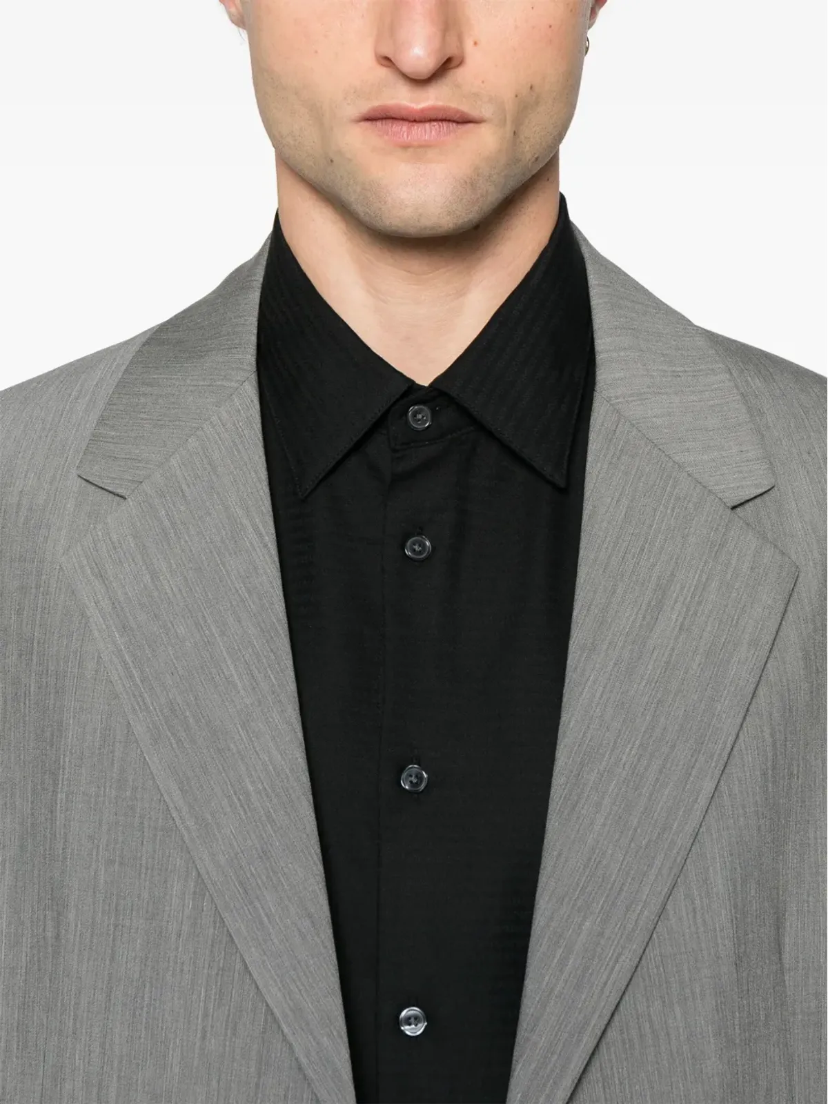 Emporio Armani ロゴジャカード シャツ - ブラック - 画像5