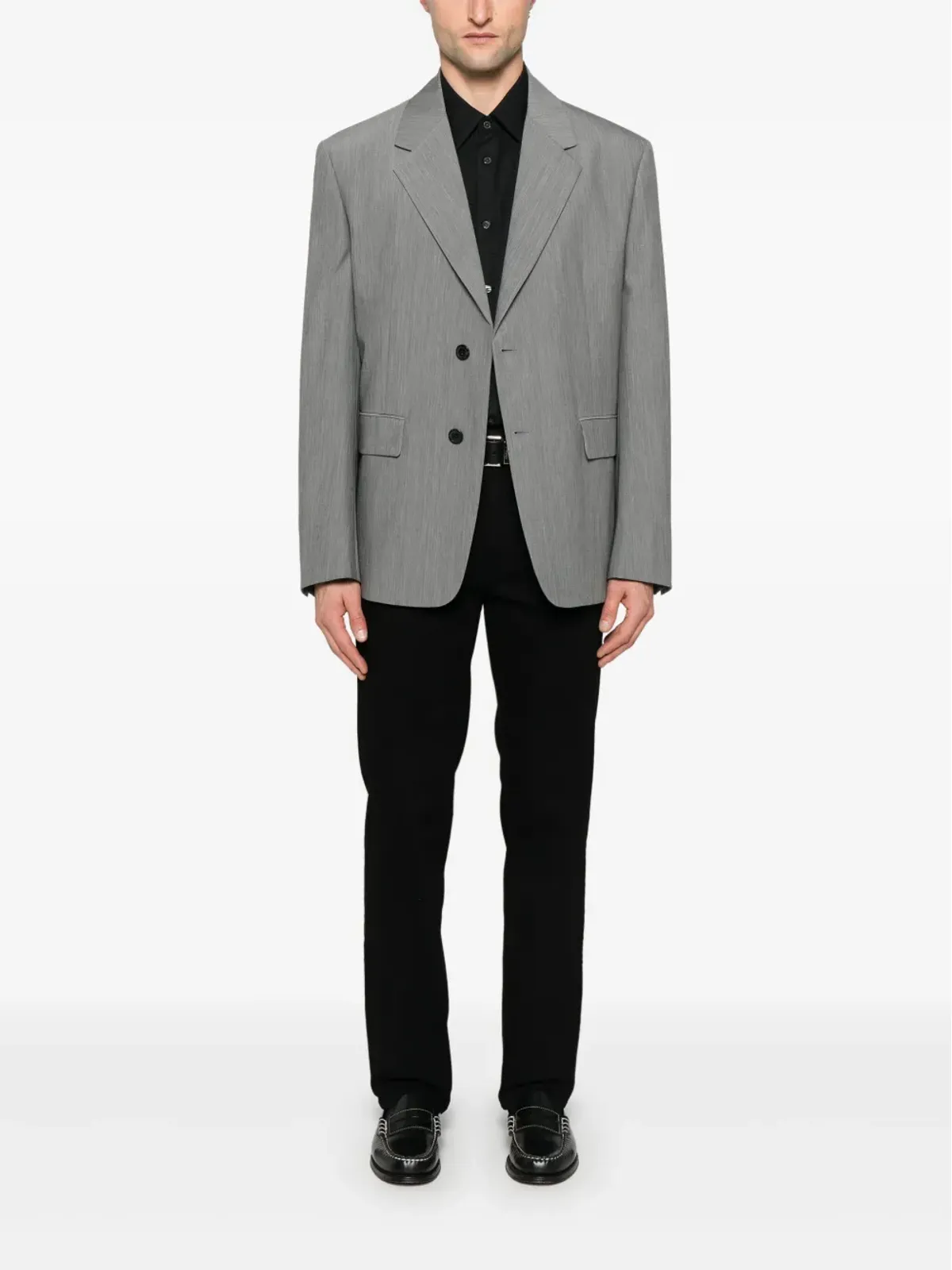 Emporio Armani ロゴジャカード シャツ - ブラック - 画像2