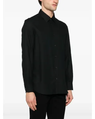 Emporio Armani ロゴジャカード シャツ - ブラック - サムネイル3