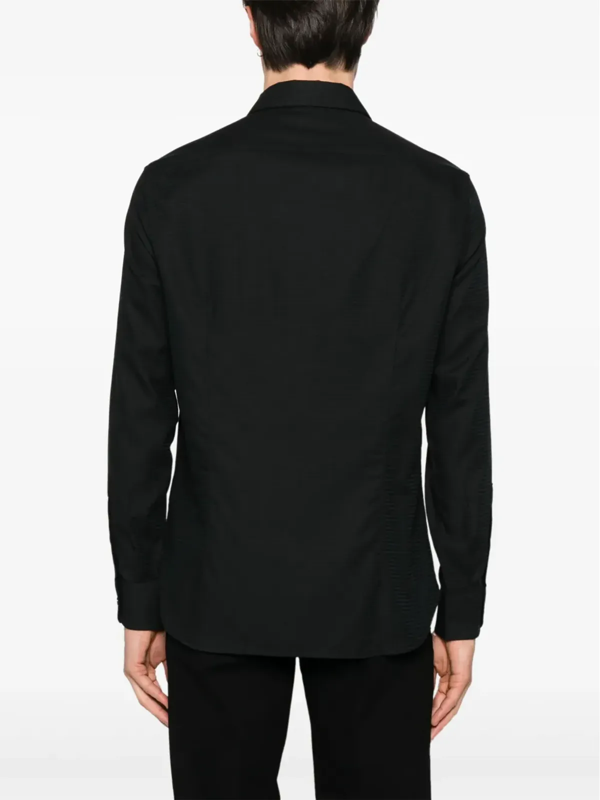 Emporio Armani ロゴジャカード シャツ - ブラック - 画像4