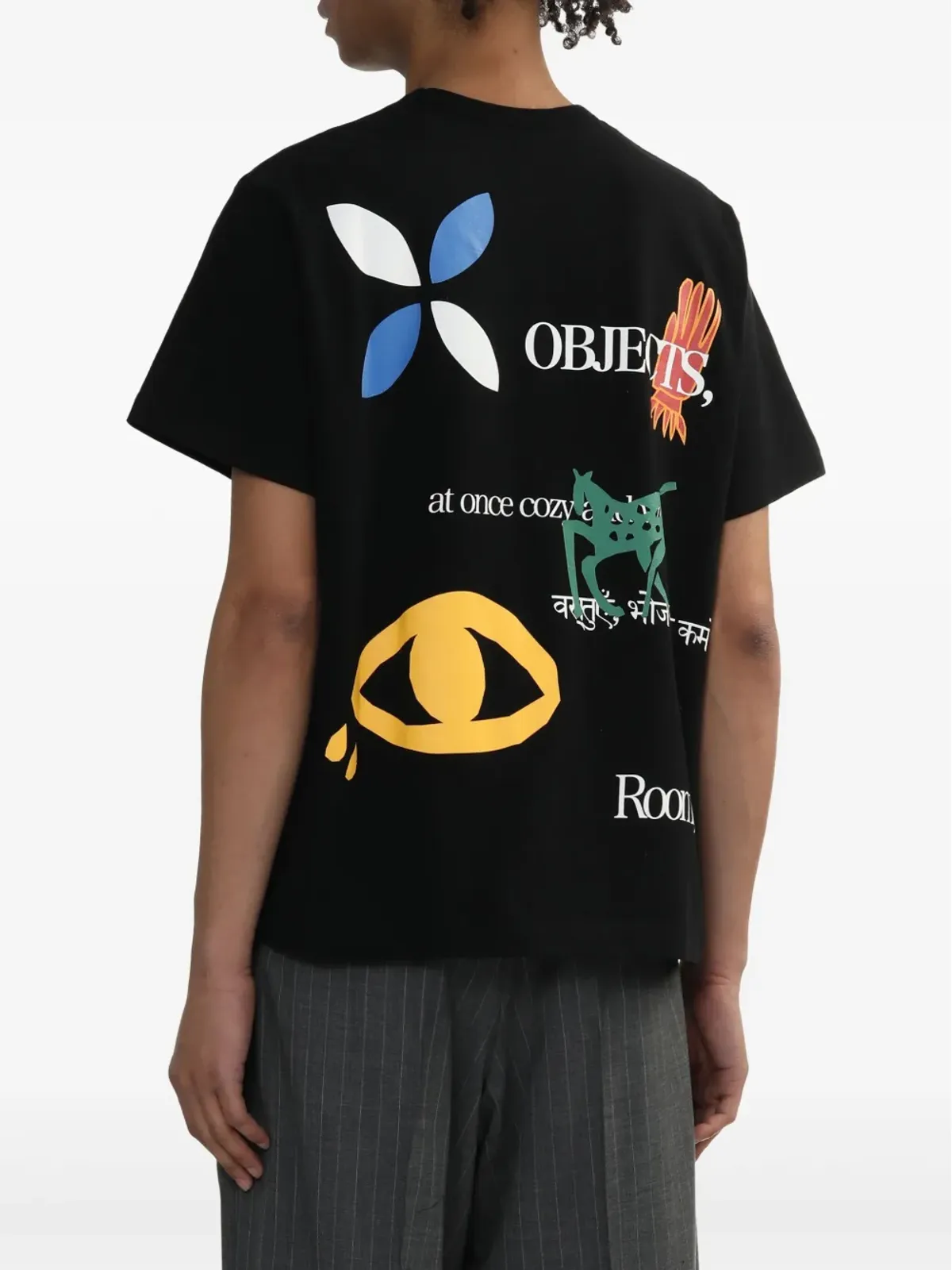 KHOKI テキストプリント Tシャツ ブラック - 画像4
