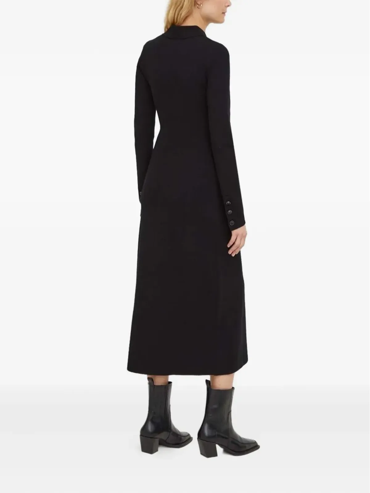 The Kooples キーホールネックライン ボタンカフ ミディドレス - 画像2